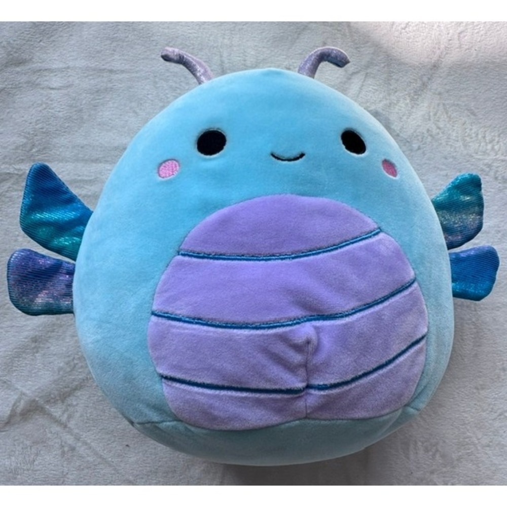 Squishmallow Heather the Dragonfly 12 Inch Blue Purple Plush Iridescent Wings